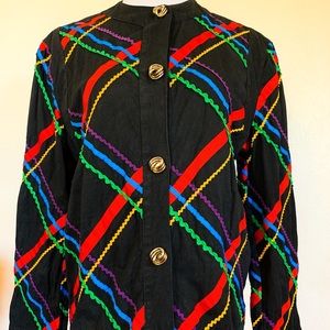 Vintage 90s Multi Colored Ribbon Light Jacket XL